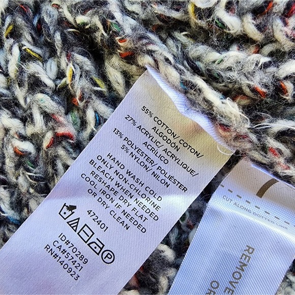 Lou & Grey Plus Size Cardigan Sweater XL Chunky Multi Speckle Gray Shawl Collar - Picture 7 of 7